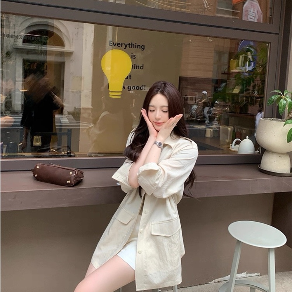 Cream Button-Up Jacket - Picture 4 of 4